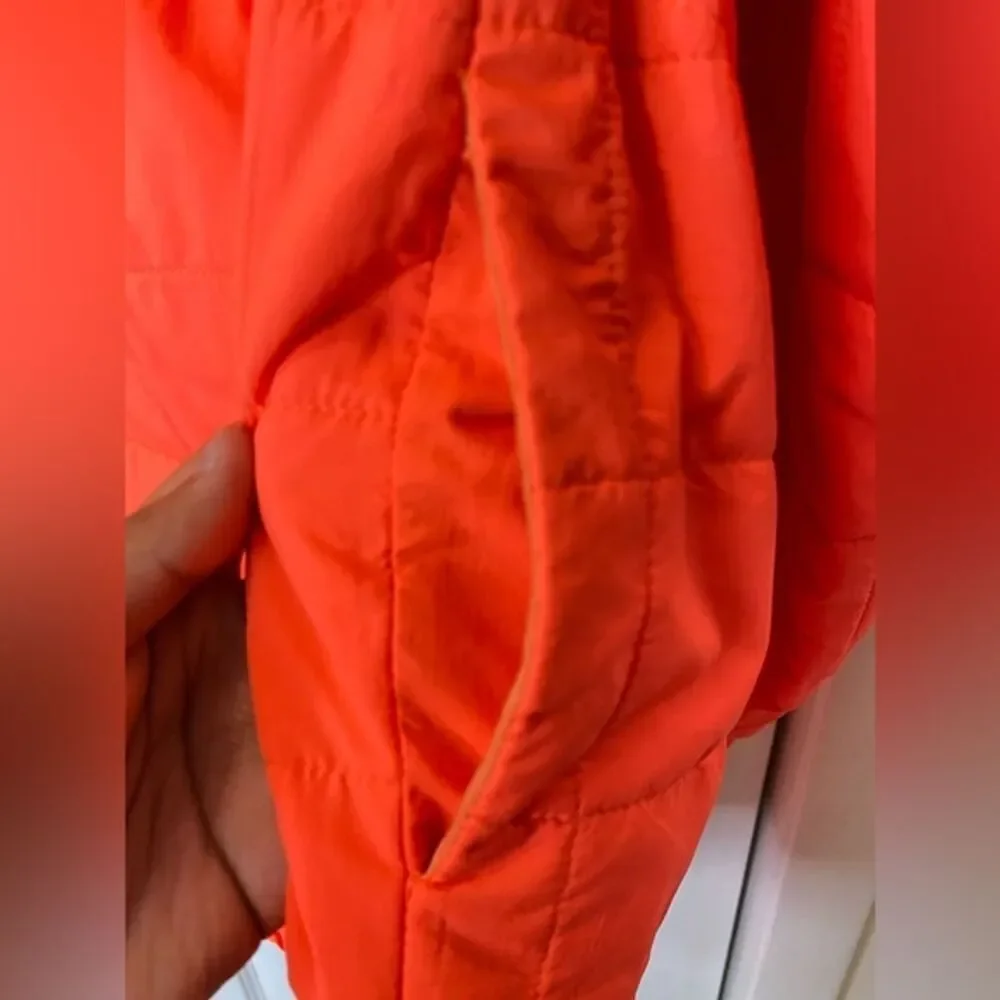Free People Peri Packable Jacket Womens Size XS Oversized Orange Prima Loft